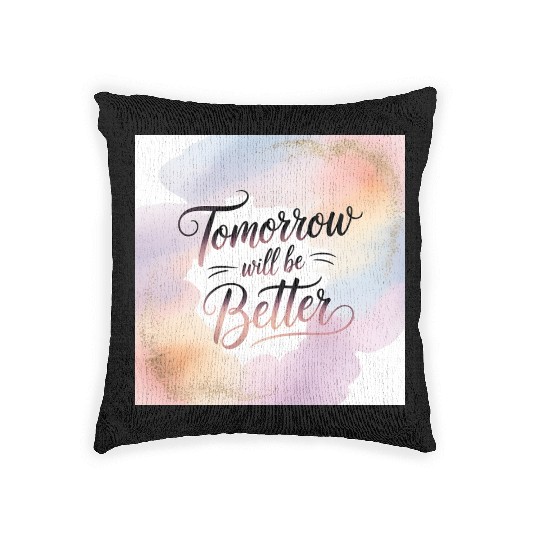 Inspirational Future Hope Hand Lettered Design Woven Pillows