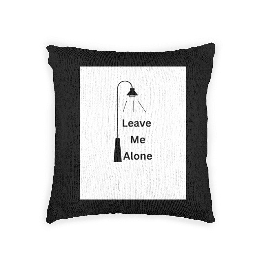 sad lonely quote with a street light               Woven Pillows