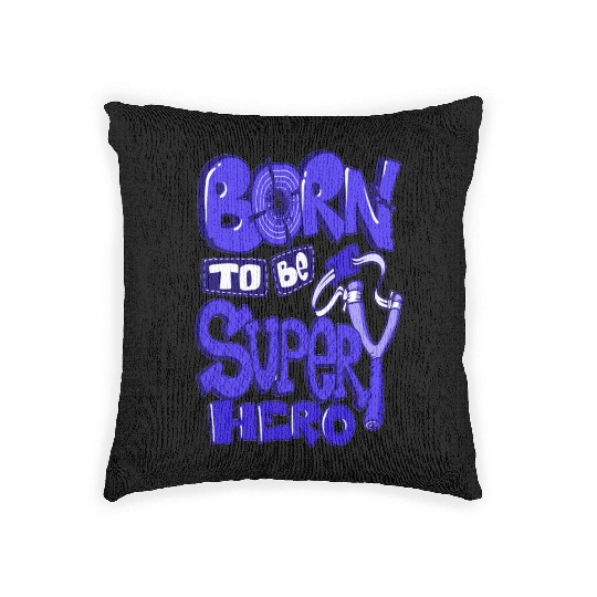 born to be super hero Woven Pillows