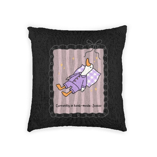 Silly Goose in Honk-Mode Pajama Design Woven Pillows