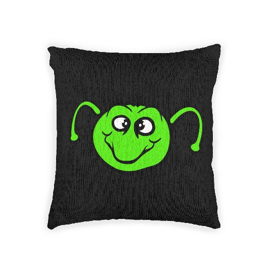 Caterpillar sweet little happy smile cute friendly Woven Pillows