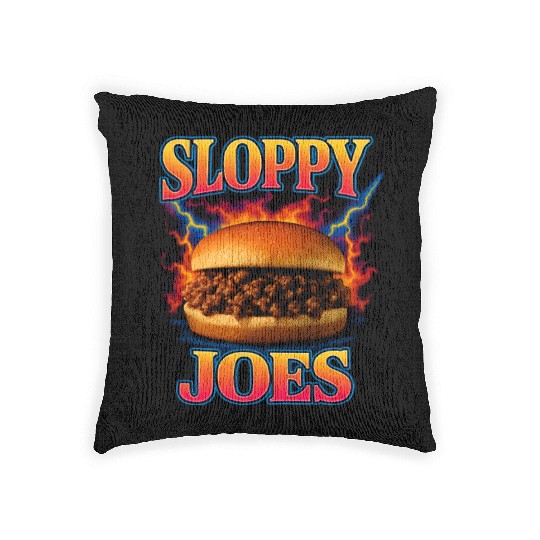 Sloppy Joes Favorite Food Funny Weird 90s Woven Pillows
