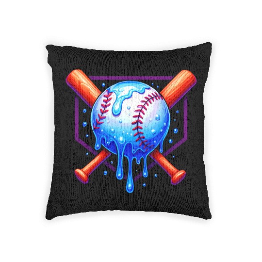 Baseball Drip For Boys Ice Cream Drip Woven Pillows