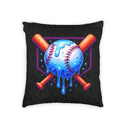 Baseball Drip For Boys Ice Cream Drip Woven Pillows