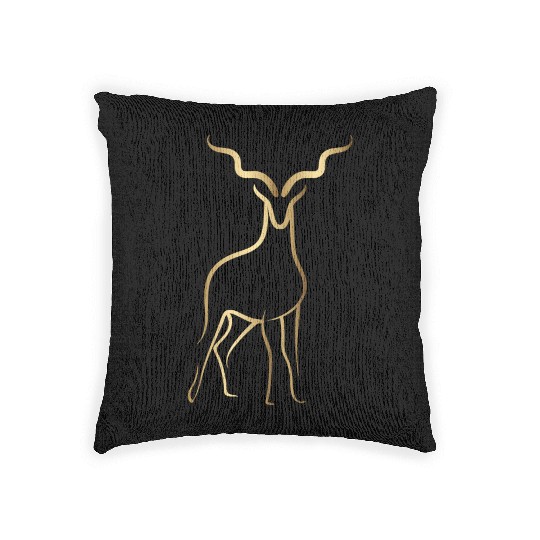 Gold Drawline Deer Front Woven Pillows