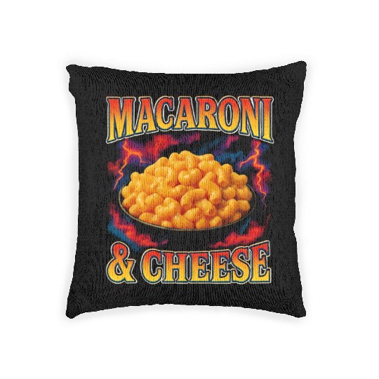 Macaroni And Cheese Favorite Food Weird 90s Woven Pillows