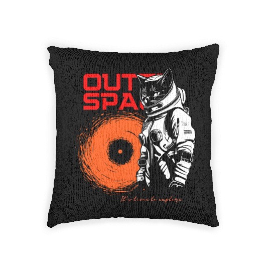 Space Cat Astronaut Adventure Woven Pillows
