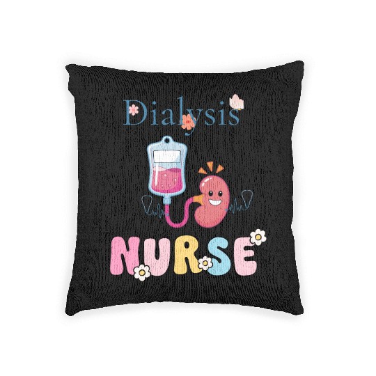 Dialysis Nurse Illustration Woven Pillows