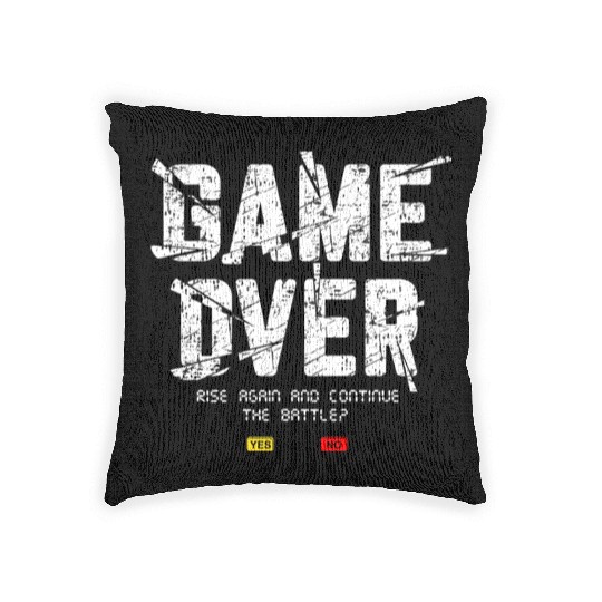 Game Over Rise Continue Banner Woven Pillows