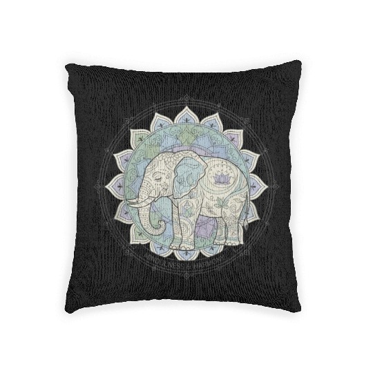 Elephant Mandala Mindfulness Design Woven Pillows