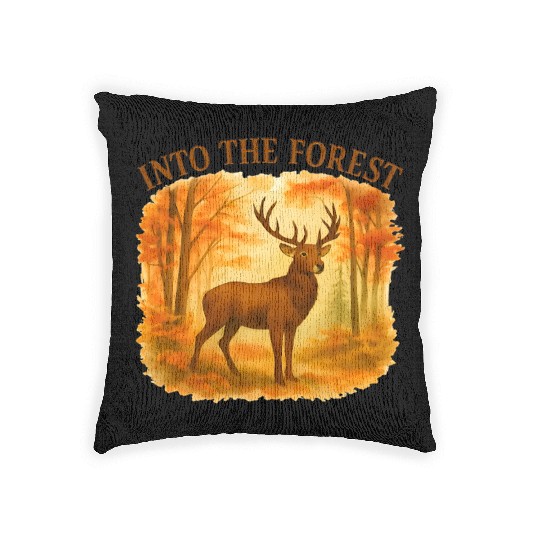 Into the Forest – Autumn Deer Woven Pillows