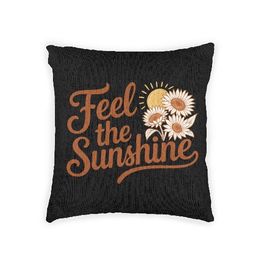 Sunflower and Sun Embrace Graphic Woven Pillows
