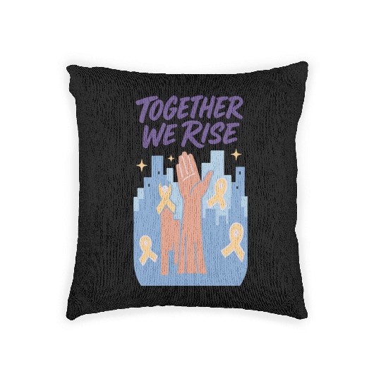 Together We Rise │ Childhood Cancer Awareness	 Woven Pillows