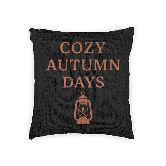 Cozy Autumn Days Lantern Design Woven Pillows