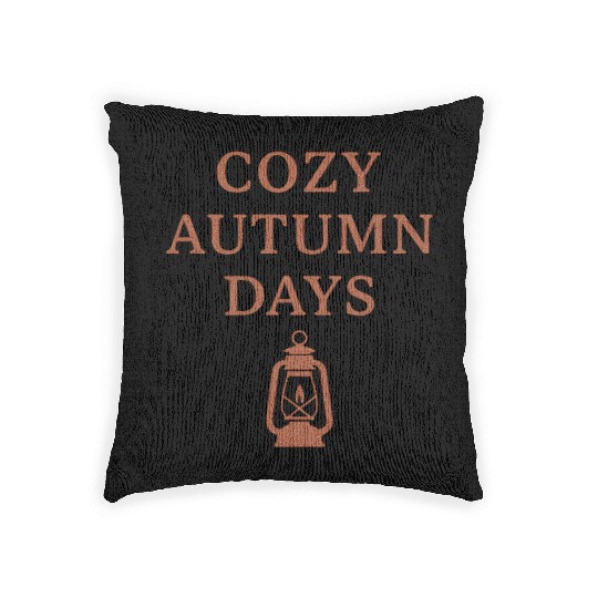 Cozy Autumn Days Lantern Design Woven Pillows