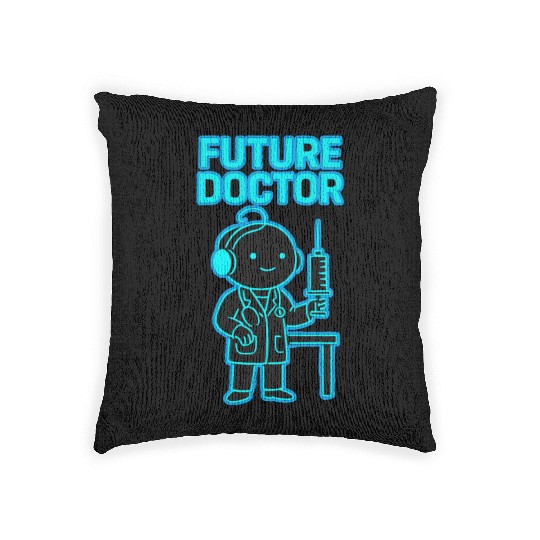 Futuristic Pediatric Medical Illustration Woven Pillows