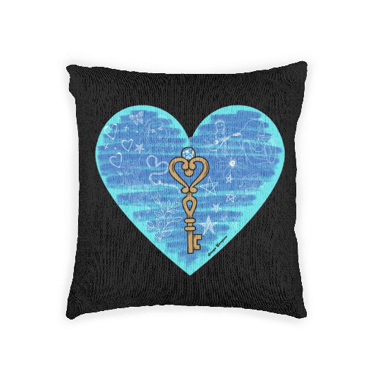 Girlhood in light blue Woven Pillows