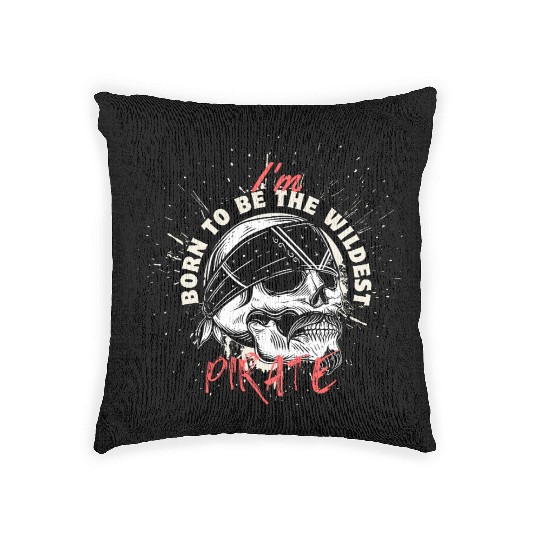 Born to Be the Wildest Pirate – Skull Art Woven Pillows