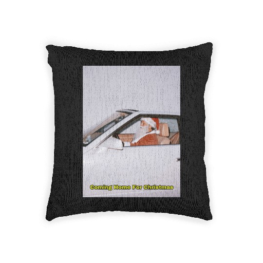 Santa's Joyful Ride Card Design Woven Pillows