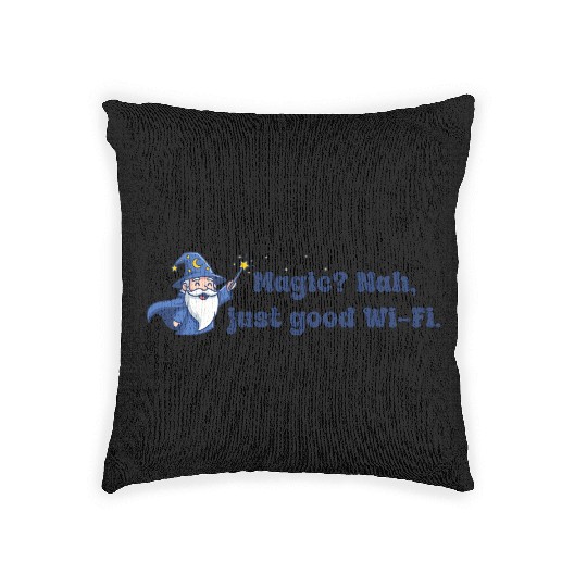 Whimsical Wizard with Star Wand Woven Pillows