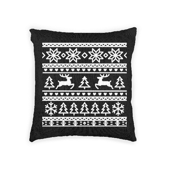 Festive Winter Wonderland Pattern Woven Pillows