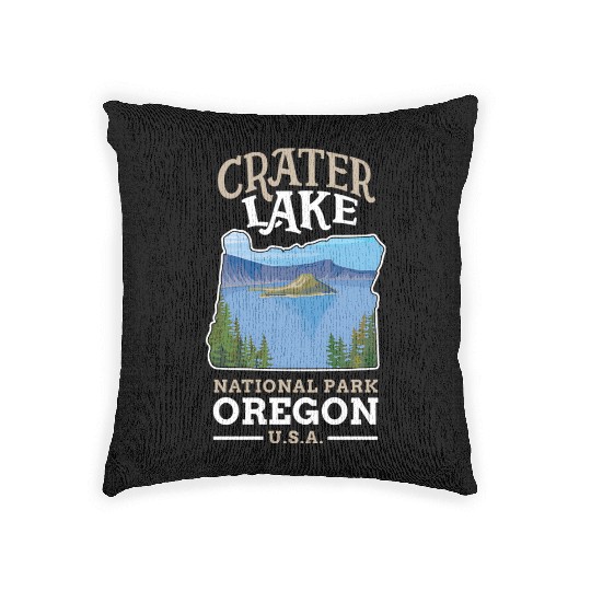Crater Lake National Park US Oregon Woven Pillows