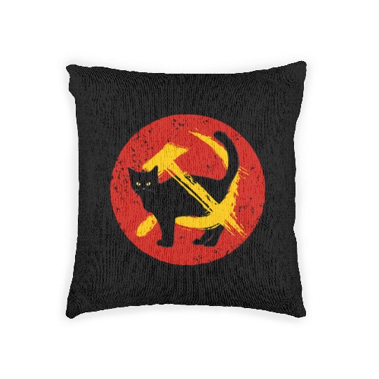 My Cat Is A Communist For Cat Lovers Woven Pillows