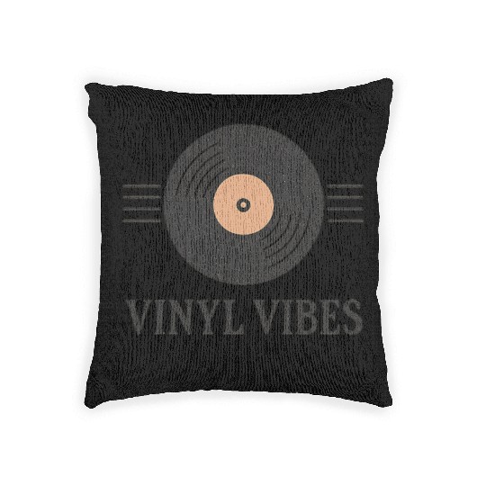Vinyl Vibes Record Design Woven Pillows