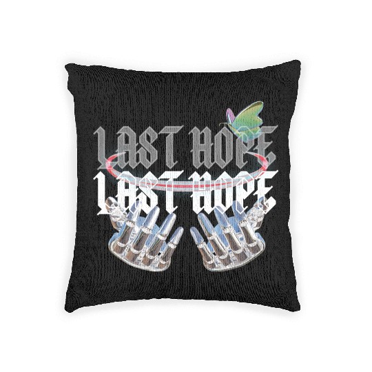 Last Hope Cyber Gothic Y2K Aesthetic Woven Pillows
