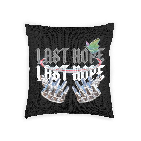 Last Hope Cyber Gothic Y2K Aesthetic Woven Pillows