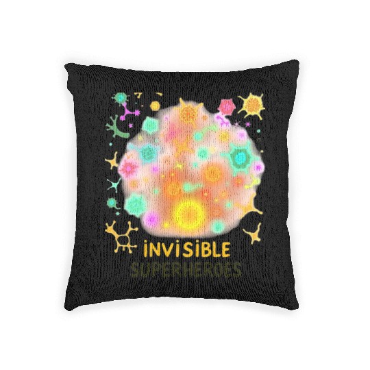 Invisible Superheroes Microbial Design Woven Pillows