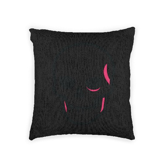 Neon Pink Skull Graphic Design Woven Pillows