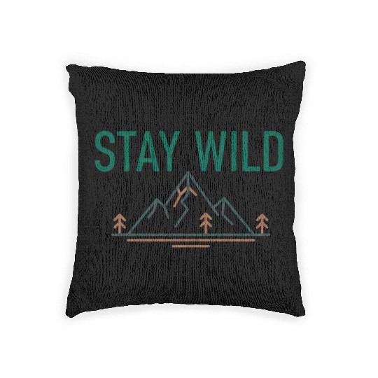 Mountain Wilderness Stay Wild Woven Pillows