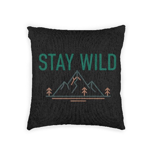 Mountain Wilderness Stay Wild Woven Pillows