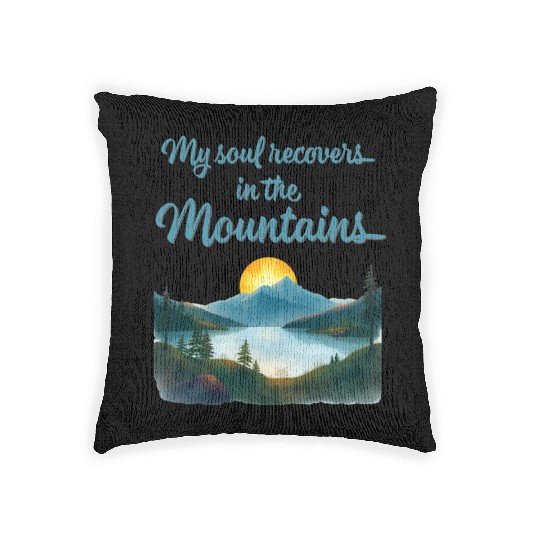 Mountains and Sunrise Inspirational quote Woven Pillows