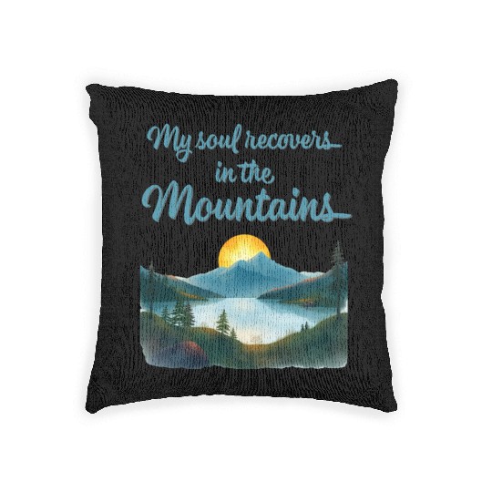 Mountains and Sunrise Inspirational quote Woven Pillows