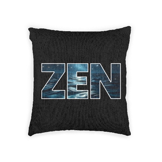 Ocean Waves Zen Logo Woven Pillows
