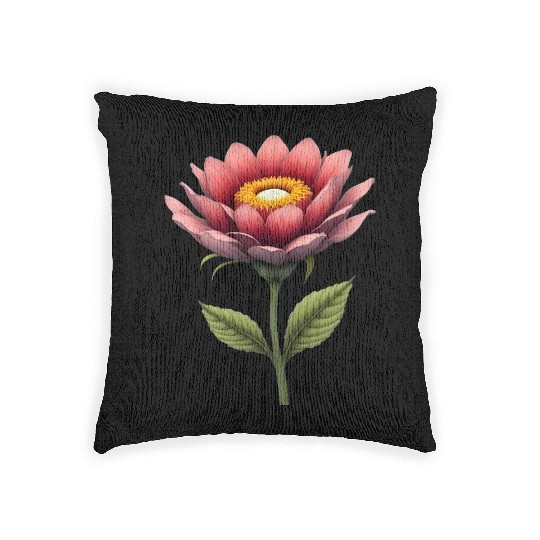 Elegant Pink Lotus Blossom Design Woven Pillows
