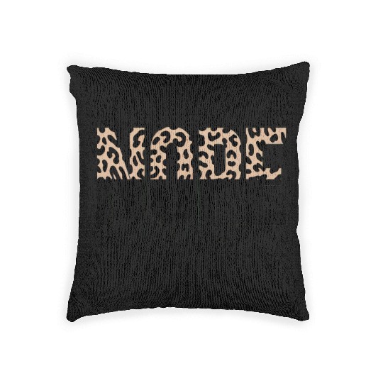 Leopard Print Motif with Bold Typography Woven Pillows