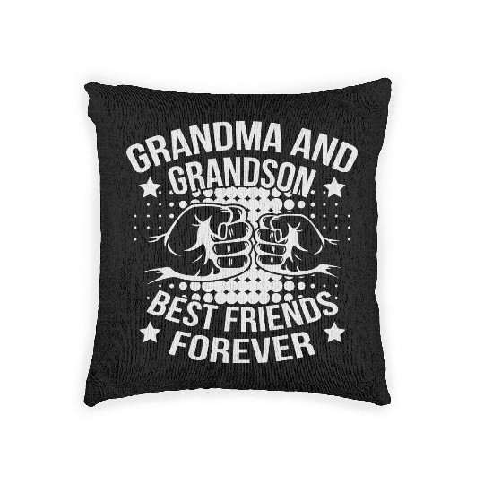 Grandma And Grandson Best Friends Woven Pillows