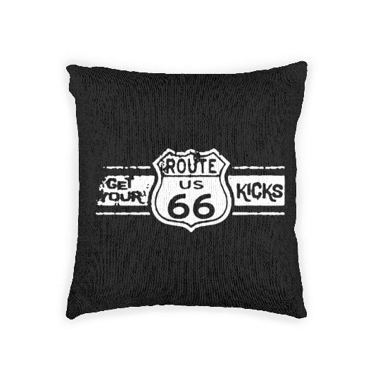 Get Your Kicks Route 66 Mechanics Work Classic Car Woven Pillows
