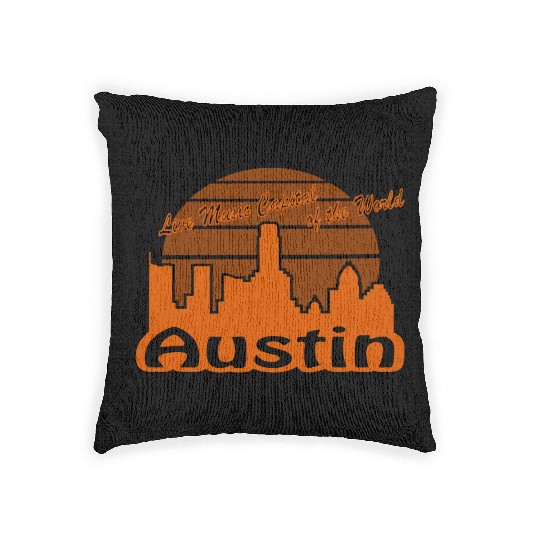 Austin Texas burnt orange Woven Pillows