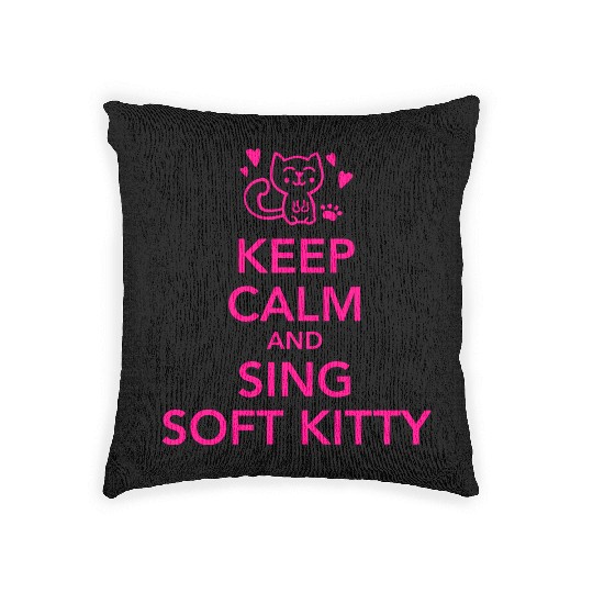 Keep calm and sing soft kitty Woven Pillows