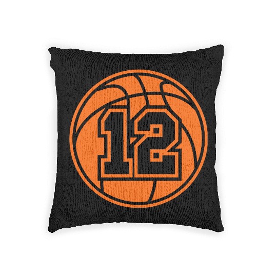 12 Basketball Vector 1_color TAS Woven Pillows