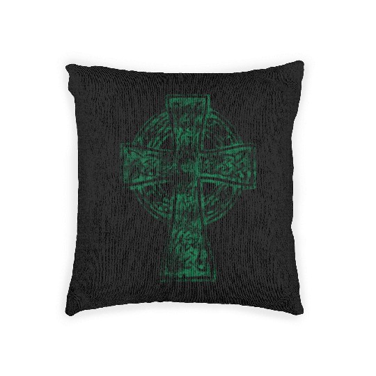 Classic Vintage Style Celtic Cross Crucifix Woven Pillows