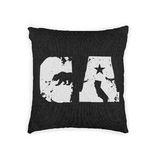 California Bear State Abbreviation Woven Pillows