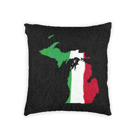 Michigan Italian Italy Flag Pride Woven Pillows