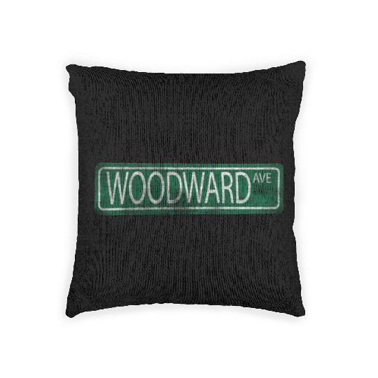 Woodward Avenue Detroit M1 Woven Pillows