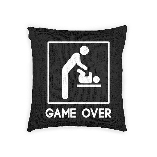 Game Over New Baby for Parent Dad Woven Pillows