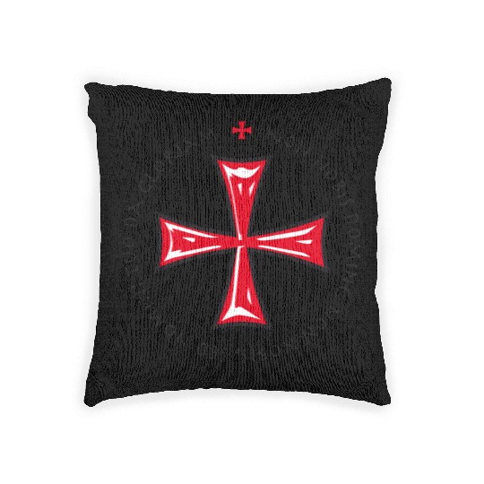 Cross Knights Templar Crusader non nobis domine Woven Pillows